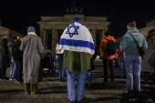 Vigil in Berlin to mark the anniversary of Hamas-led 07 October attack on Israel