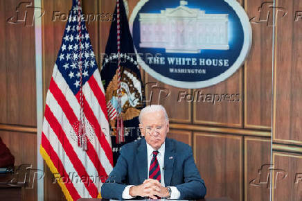 U.S. President Joe Biden receives a briefing on preparations for Hurrican Milton at the White House