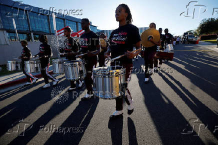 HBCU (Historically Black College and University) students march to the polls during early voting in North Carolina