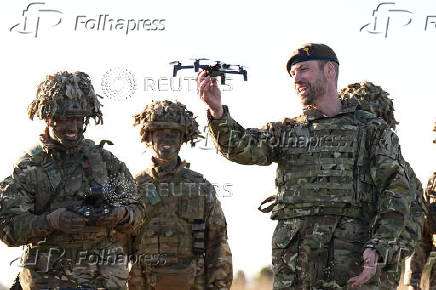 Britain's Prince William visits Welsh Guards at Salisbury Plain