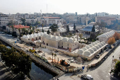 A drone view shows Sulaymaniyya Takiyya in Damascus