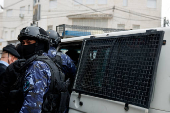 Palestinians demonstrate against Jenin camp shooting between security forces and militants, in Jenin