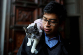 People bring their pets to be blessed on Saint Anthony's day, on the outskirts of Mexico City