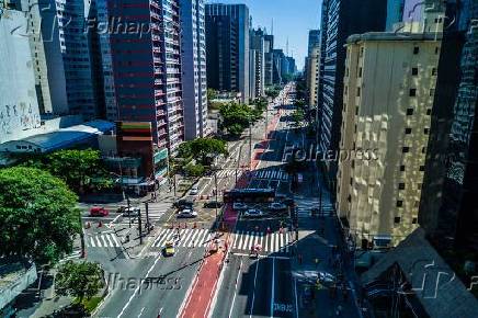 Vista area da avenida Paulista, na cidade de So Paulo