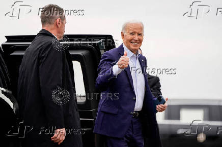 U.S. President Joe Biden departs from Joint Base Andrews en route to New York
