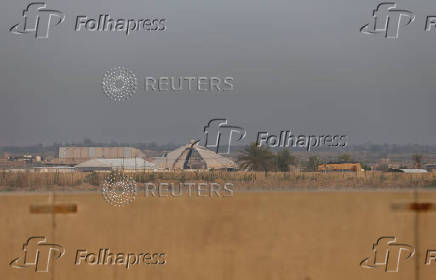 A general view shows the Kalso military base after it was hit by a huge explosion on late Friday, in Babil