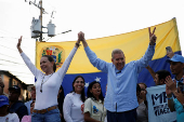 Venezuelan opposition presidential candidate Gonzalez and opposition leader Machado attend a rally in Guatire