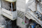 Aftermath of an Israeli strike on a house in Gaza City