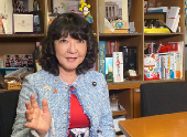 Satsuki Katayama, a ruling Liberal Democratic Party lawmaker, speaks during an interview with Reuters in Tokyo