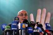 Presidential candidate Abdelali Hassani Cherif press conference in Algiers