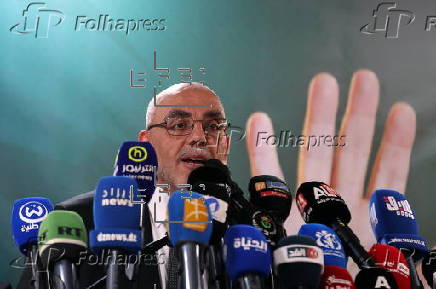 Presidential candidate Abdelali Hassani Cherif press conference in Algiers