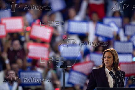 Democratic presidential candidate US Vice President Kamala Harris campaigns in Houston, Texas