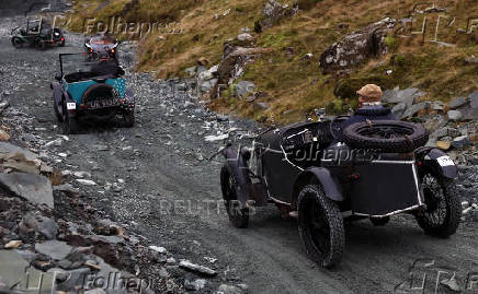 Motoring enthusiasts take part in the annual VSCC Lakeland Trial at Honister Slate Mine, in Keswick