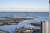 Construction of artificial peninsula in Copenhagen, Denmark