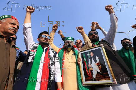 Pakistan's opposition PTI party protests for the release of former PM Khan