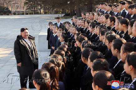 North Korean leader Kim Jong Un holds a New Year 2025 photo session in Pyongyang