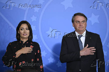 Bolsonaro e a primeira-dama, Michelle