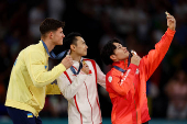 Artistic Gymnastics - Men's Parallel Bars Victory Ceremony