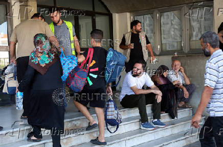 Internally displaced people shelter at the Technical Institute of Bir Hassan, in Beirut