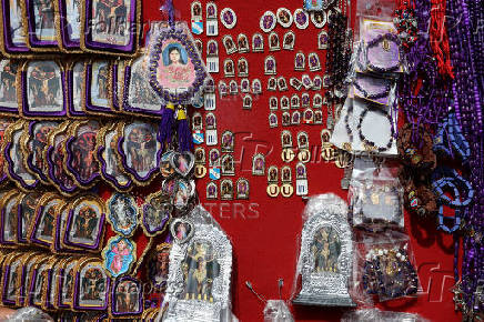 Catholic faithul celebrate the Lord of Miracles, in Lima