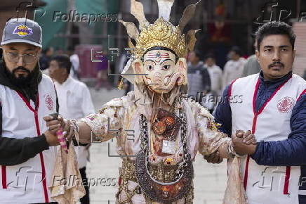 Hindu devotees take part in Naradevi dance festival in Kathmandu