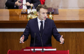 France's President Macron visits Chilean Congress in Valparaiso