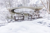 Neve  vista acumulada no Central Park em Nova York