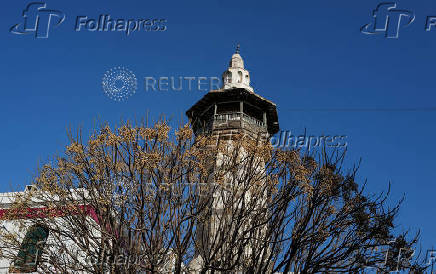 A view of a minaret at the old city, in Damascus,