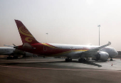 Hainan Airlines airplane is parked at Cairo International Airport