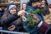 Rockefeller Christmas Tree is Delivered and Raised