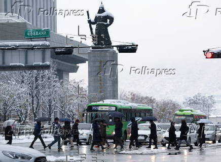 Heavy snow in Seoul