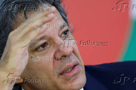 Brazil's Finance Minister Fernando Haddad attends a press conference at the Planalto Palace in Brasilia