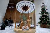 Pope Francis holds an audience with donors of the St. Peter's Square Christmas tree and Nativity scene, at the Vatican