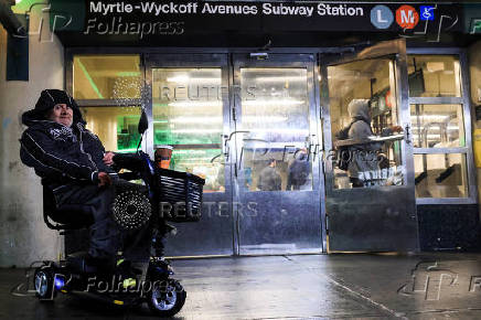 Brian Blanchard poses for a portrait at Myrtle-Wyckoff station in the Brooklyn borough of New York