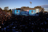 Argentina's former President Cristina Fernandez de Kirchner attends the inauguration of the President Nestor Kirchner stadium, in Quilmes