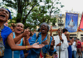 Cuban faithful carry out the traditional procession of the Virgin of Regla