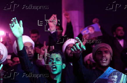 Protest against the killing of Hezbollah leader Hassan Nasrallah in Karbala