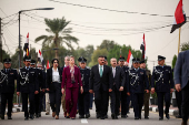 Britain's Home Secretary Yvette Cooper meets Iraq's Minister of Interior Abdul Amir Al-Shammari, in Baghdad