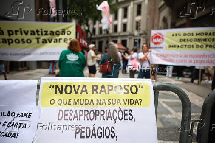 Protesto contra leilo de trecho da Nova Raposo