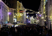 Christmas lights are illuminated in Ljubljana