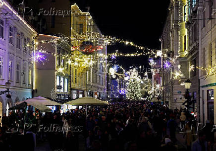 Christmas lights are illuminated in Ljubljana