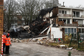 Aftermath of an explosion in a residential area, in The Hague