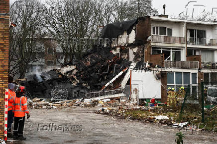 Aftermath of an explosion in a residential area, in The Hague