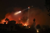 Firefighters battle the Sunset Wildfire in Los Angeles, California