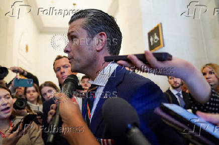 Meeting with Pete Hegseth, President-elect Donald Trump's nominee for defense secretary on Capitol Hill in Washington