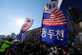 Protesters attend a rally supporting South Korean President Yoon Suk Yeol, in Seoul