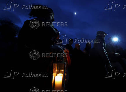 Winter solstice at 5000-year-old stone age tomb of Newgrange in Ireland