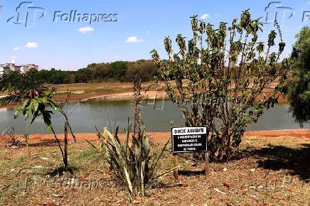 Vista da lagoa do Saibro, rea de recarga do Aqufero Guarani, em Ribeiro Preto