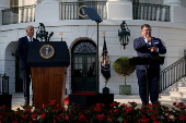 U.S. President Joe Biden delivers remarks during an event meant to celebrate the Americans with Disabilities Act at the White House in Washington