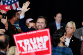 Republican U.S. vice presidential nominee Senator JD Vance rallies in Newtown